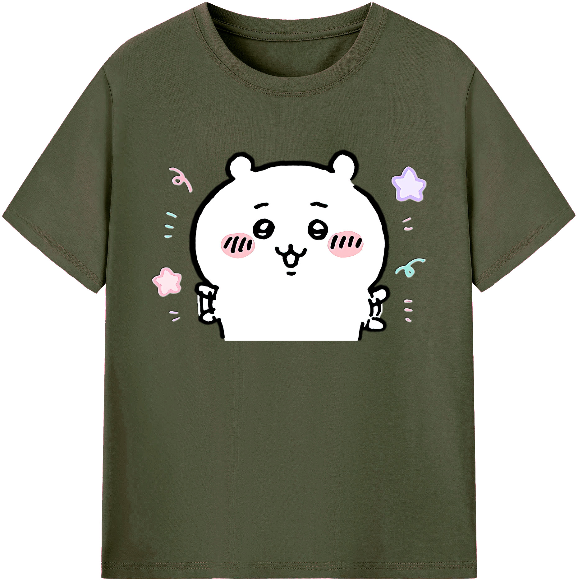 （画像用） ちいかわ ちいかわ Chii-kawa chiikawa 綿100％ メンズ半袖Tシャツ｜肌触りやわらか＆通気性